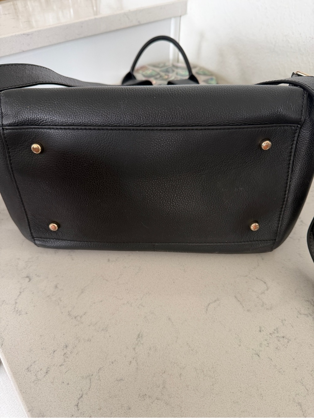 MINA BAIE Harper Backpack Leather Midi Black/Gold - Picture 7 of 11
